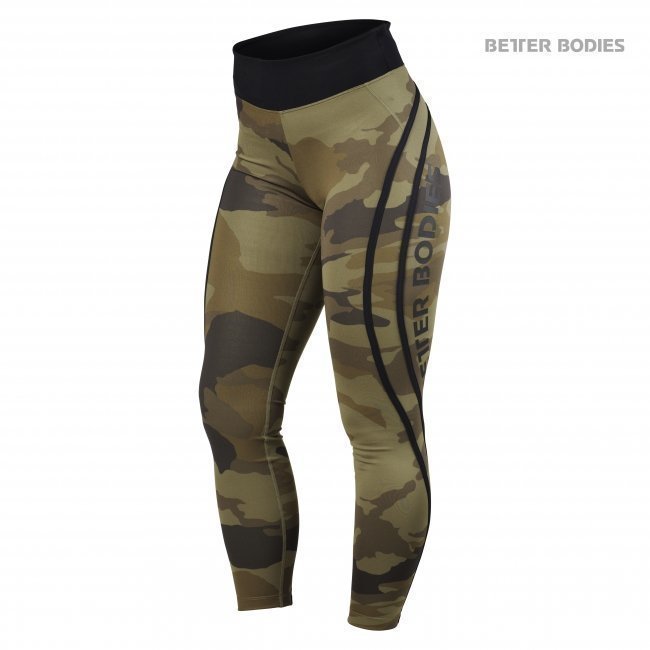 Better Bodies Camo High Tights dark green