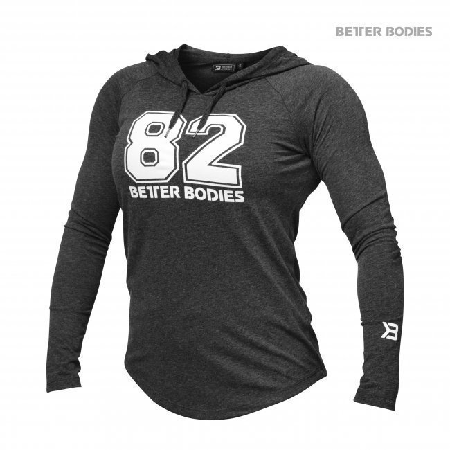 Better Bodies Varsity Hoodie graphite melagne