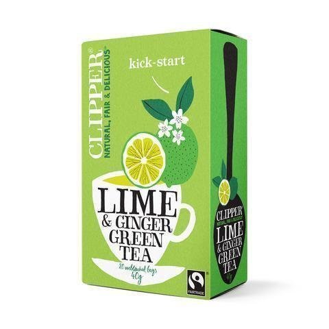 Clipper Luomu Vihreä Lime & Inkivääri Tee