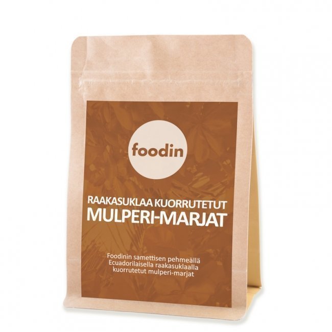 Foodin Raakasuklaa kuorrutetut Mulperi-marjat