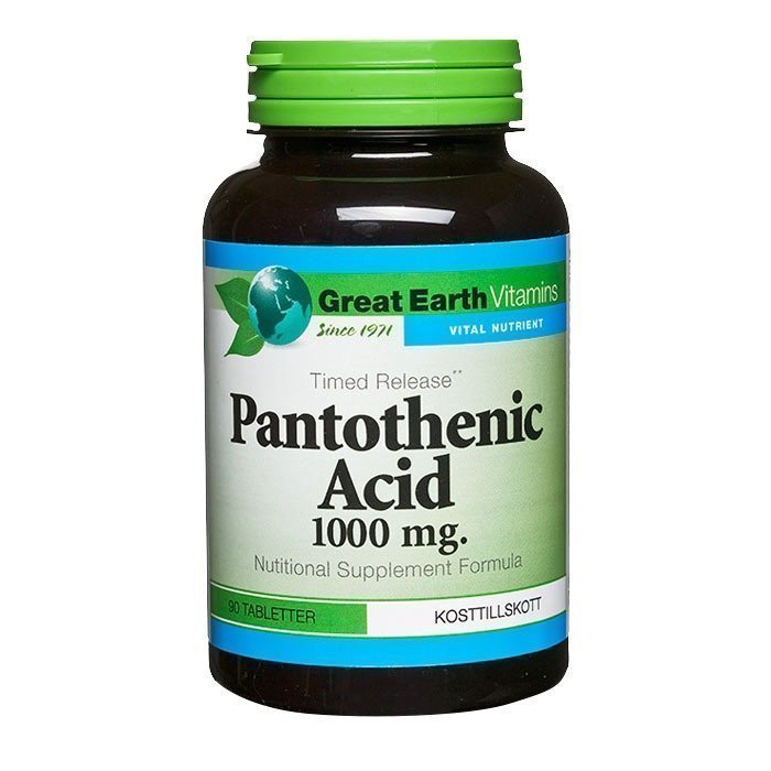 Great Earth Pantothenic Acid 1000 mg 90 tablettia