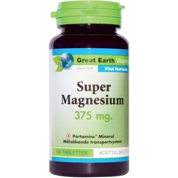 Great Earth Super Magnesium 375 mg 100 tablettia