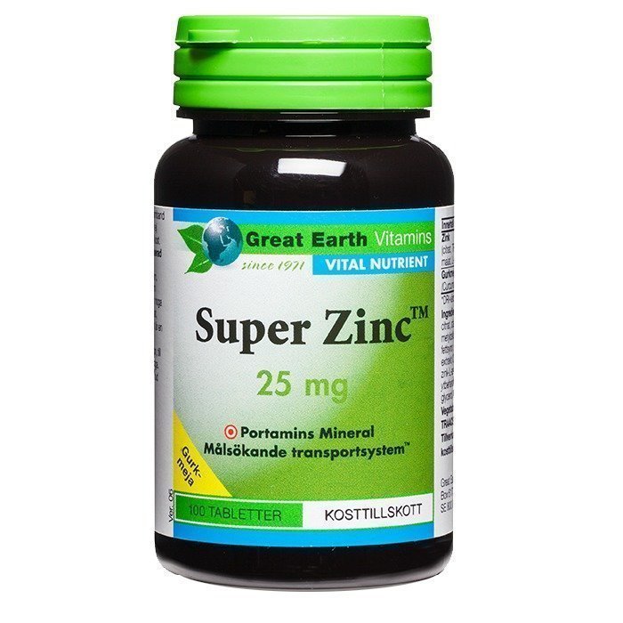 Great Earth Super Sinkki 30mg 100 tablettia