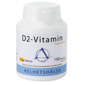 Helhetshälsa D-vitamiini D2 (kasvipohjainen) 75 mcg 100 kapselia