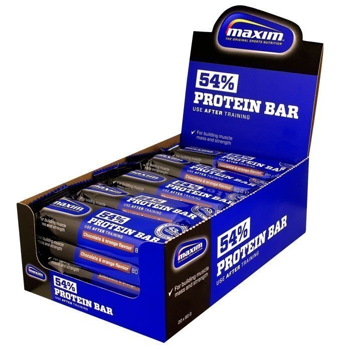 Maxim 20 x Maxim 54% Proteinbar 80 grammaa