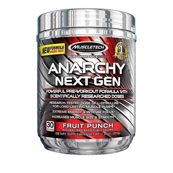 MuscleTech Anarchy Next Gen 30 servings Blue Raspberry