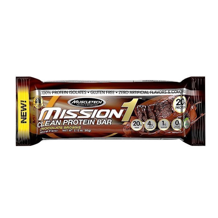 MuscleTech Mission1 Clean Protein Bar 60g Chocolate Brownie
