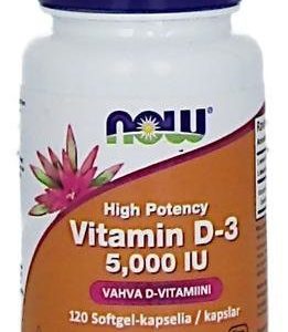 Now Foods D3-Vitamiini 125 Mikrog