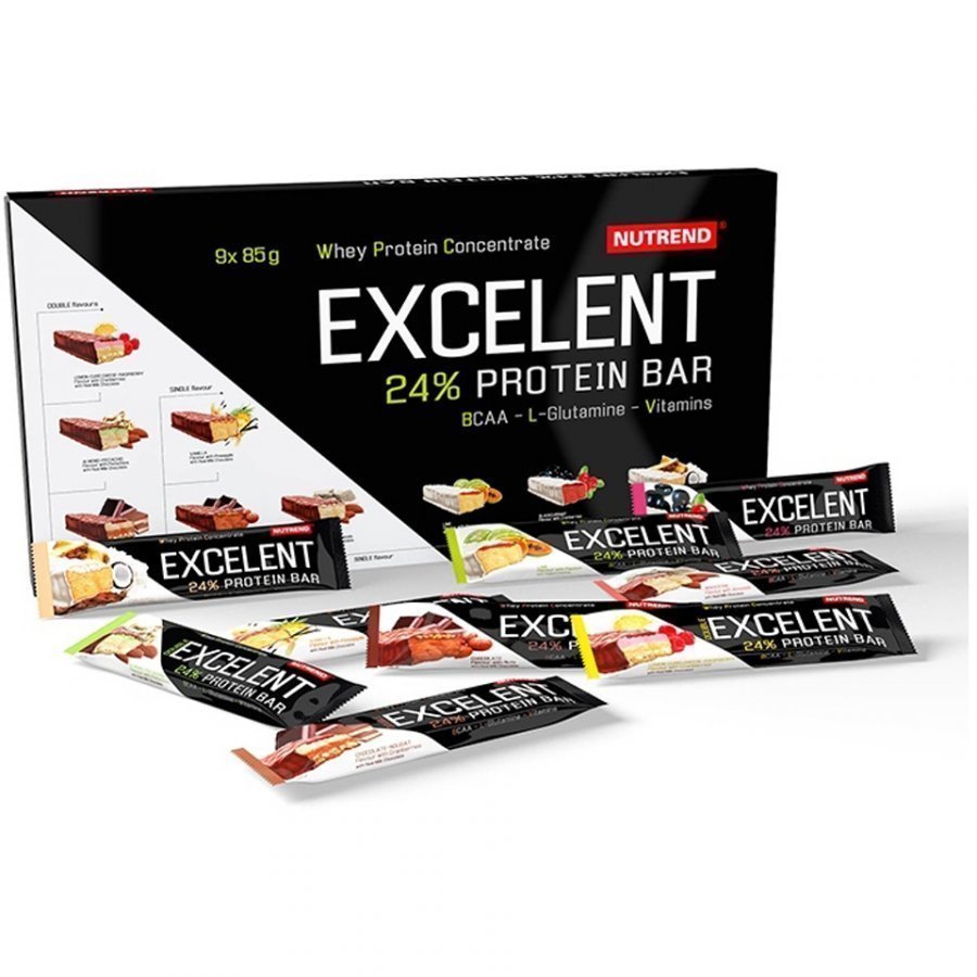 Nutrend Excelent Bar Double 18x85 G Bars Chocolate And Nougat With Cranberries