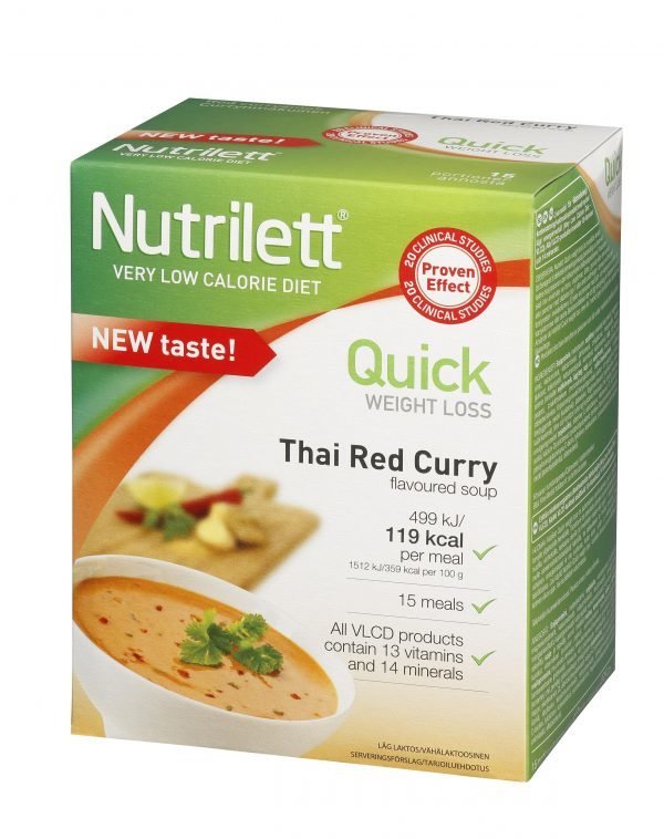 Nutrilett Vlcd Thai Red Curry Pussikeitto 15 X 33 G