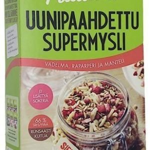 Pauluns Uunipaahdettu Mysli Vadelma-Raparperi-Manteli