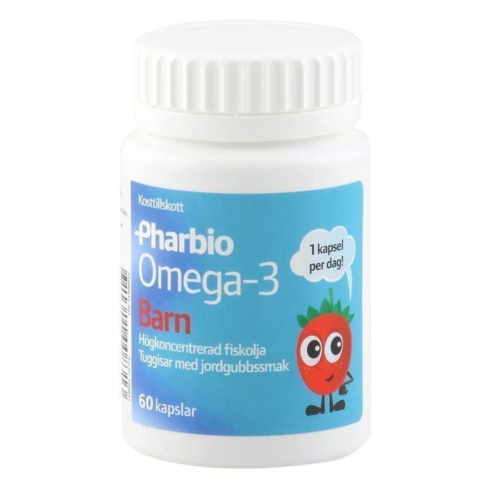 Pharbio Omega-3 Lapset 60 pureskelukapselia