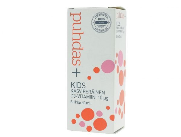 Puhdas+ Kids Kasviperäinen D3 Vitamiinisuihke 10 Μg 20 Ml