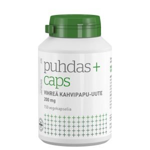 Puhdas+ Vihreä Kahvipapu Uute 200 Mg 150 Kaps