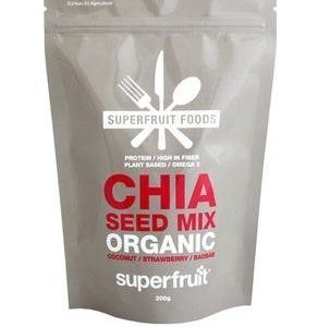 Superfruit Foods Luomu Chia Mix Kookos Mansikka Baobab