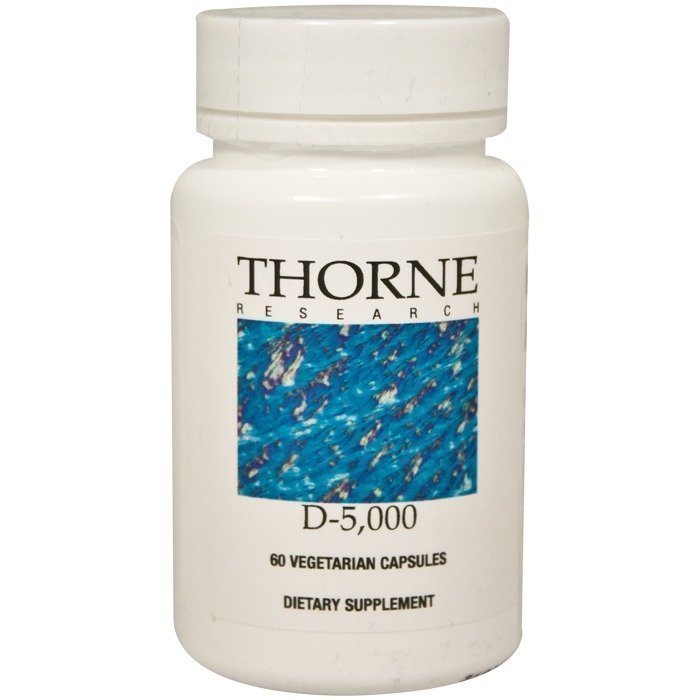 Thorne Research Inc. D-5000 (5 000 IE D3-vitamiini ilman säilöntäaineita) 60 kapselia