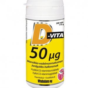 Vitabalans D-Vita 200 Kpl 50 Μg Mansikka-Vadelma