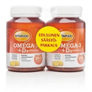 Vitaplex Omega-3 + D3-Vitamiini Kalaöljyvalmiste 150 Kpl 2-Pakkaus